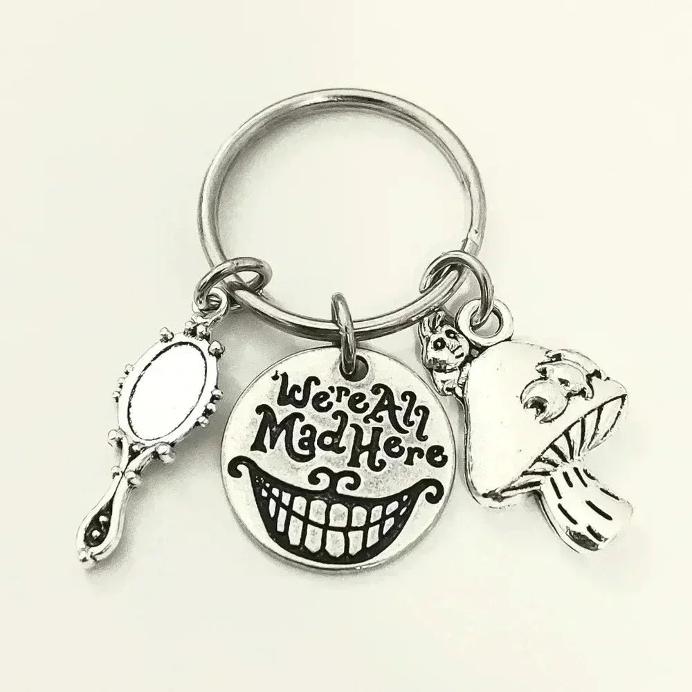 Alice in Wonderland Mirror Caterpillar Charm Keychain